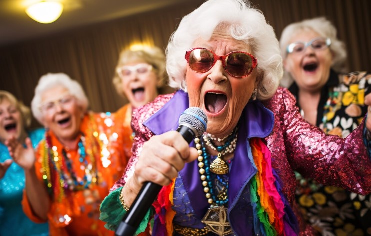 adults singing